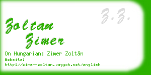 zoltan zimer business card